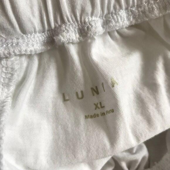 Lunya Organic Pima Cotton Wide Leg Pants Womens XL White Elastic Waist Lounge - Picture 8 of 13